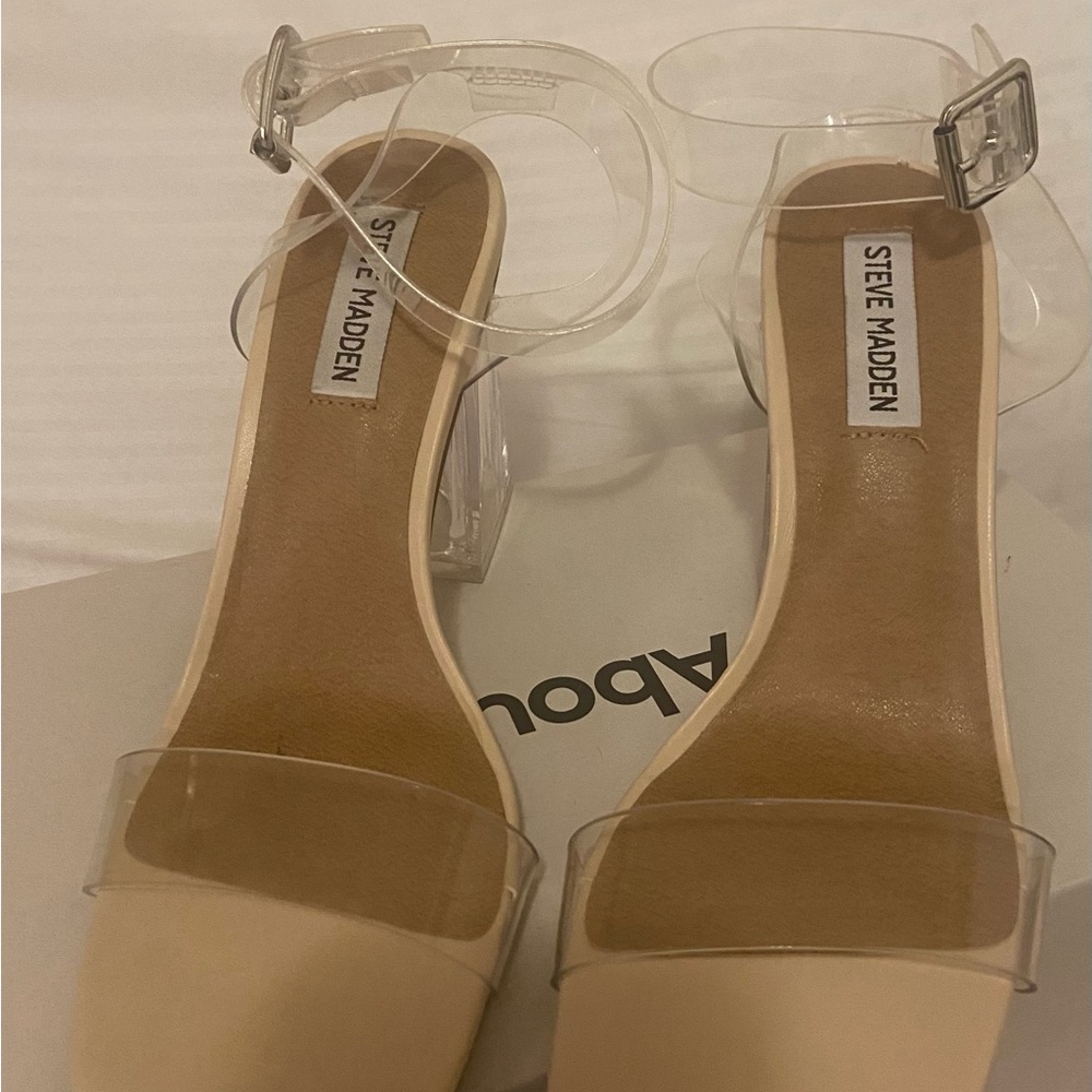 Clear heel, Steve Madden , never wore